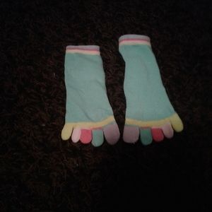 Multicolored Kids Toe Socks